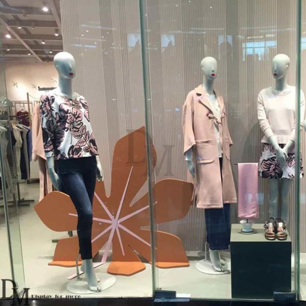 Wooden Maple leaves design for autumn season window displays