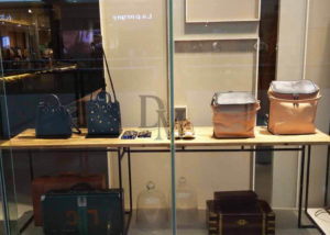 wooden display shelves