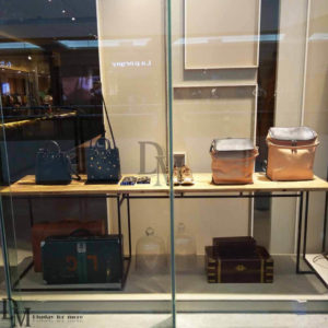 wooden display shelves