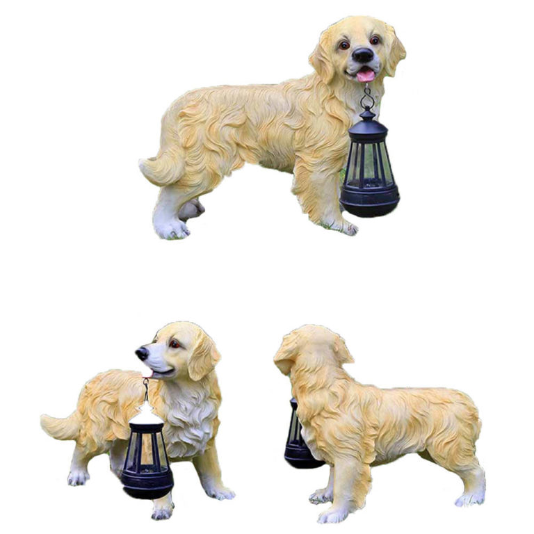 Solar Garden Animal Ornaments Large Resin Dog Statues DM