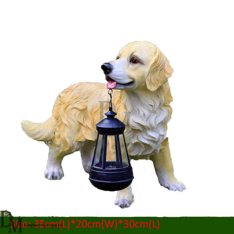 Solar Garden Animal Ornaments Large Resin Dog Statues DM