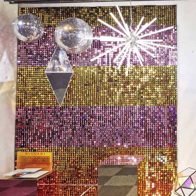 Colorful Sequin panels Wall for DM Window Display
